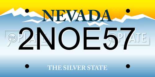 2NOE57 Nevada License Plate