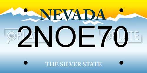 2NOE70 Nevada License Plate
