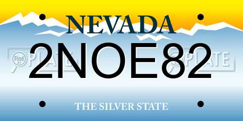 2NOE82 Nevada License Plate