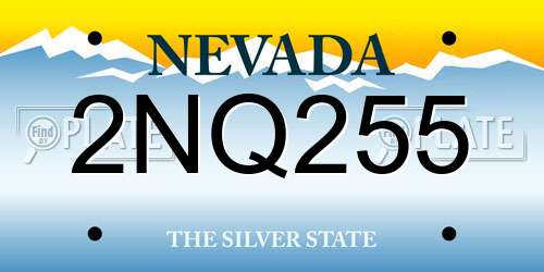 2NQ255 Nevada License Plate