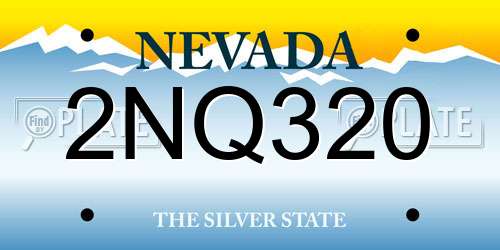 2NQ320 Nevada License Plate