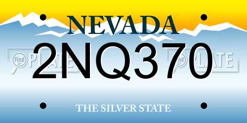 2NQ370 Nevada License Plate