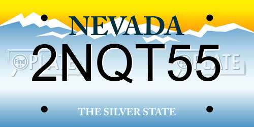 2NQT55 Nevada License Plate