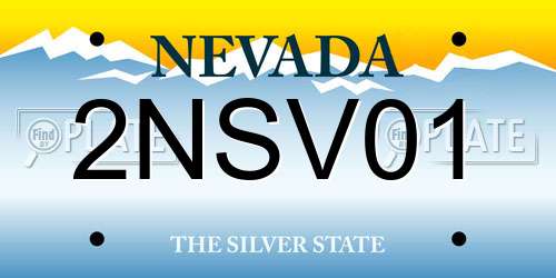2NSV01 Nevada License Plate