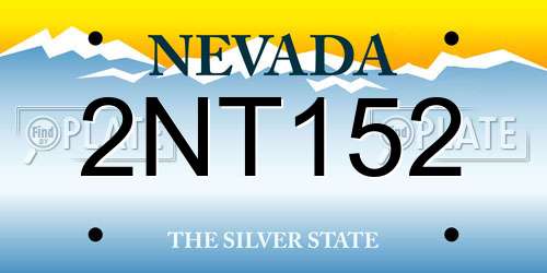 2NT152 Nevada License Plate