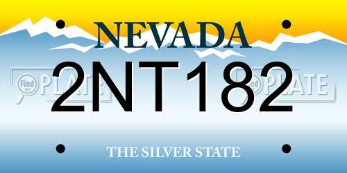 2NT182 Nevada License Plate