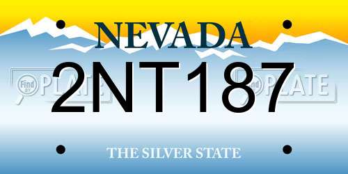 2NT187 Nevada License Plate