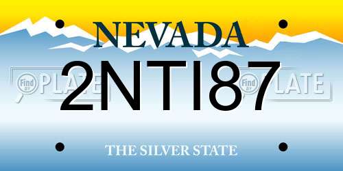 2NTI87 Nevada License Plate