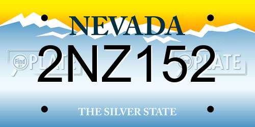 2NZ152 Nevada License Plate