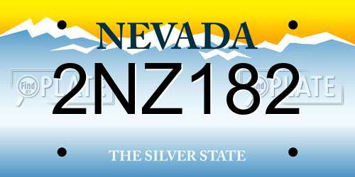 2NZ182 Nevada License Plate