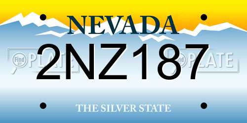 2NZ187 Nevada License Plate