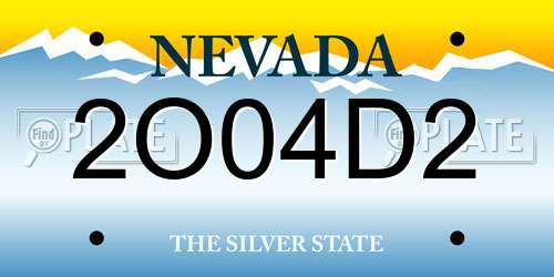 2O04D2 Nevada License Plate