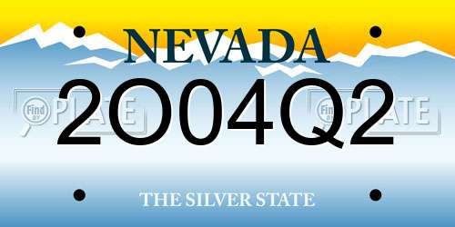 2O04Q2 Nevada License Plate
