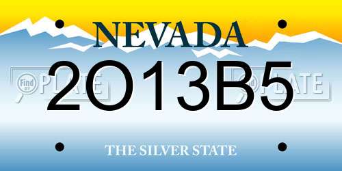 2O13B5 Nevada License Plate