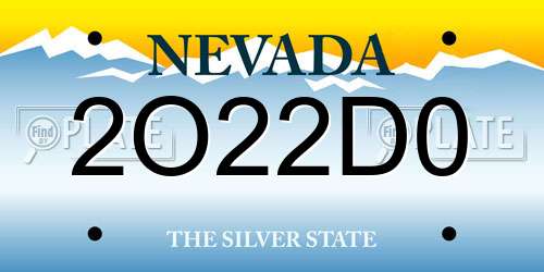 2O22D0 Nevada License Plate
