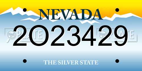 2O23429 Nevada License Plate