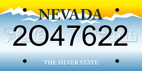 2O47622 Nevada License Plate