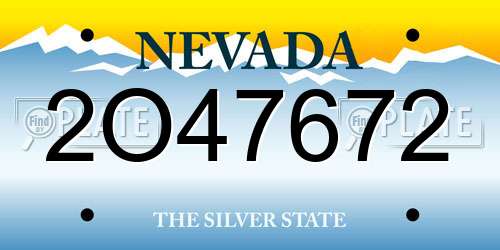 2O47672 Nevada License Plate