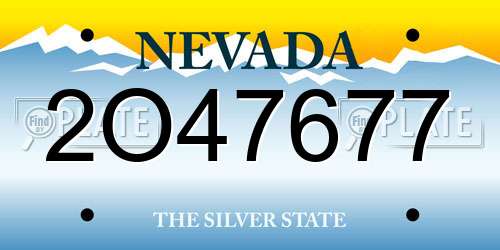 2O47677 Nevada License Plate