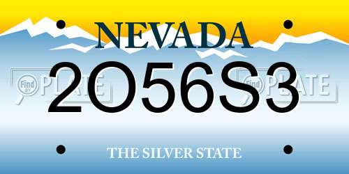 2O56S3 Nevada License Plate