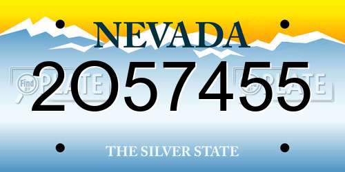 2O57455 Nevada License Plate