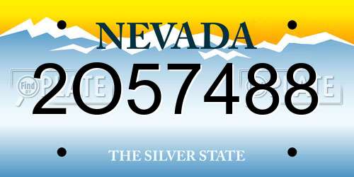 2O57488 Nevada License Plate