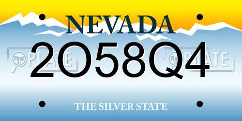 2O58Q4 Nevada License Plate