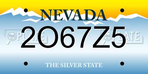 2O67Z5 Nevada License Plate