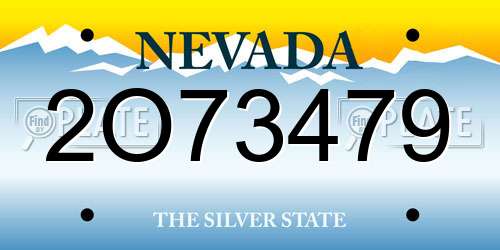 2O73479 Nevada License Plate