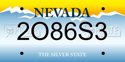 2O86S3 Nevada License Plate