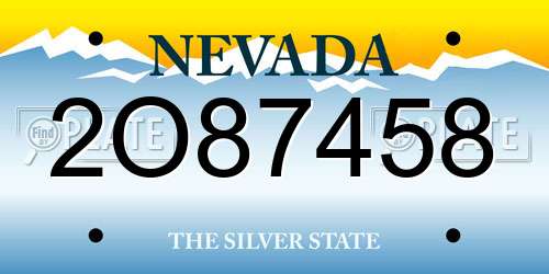 2O87458 Nevada License Plate