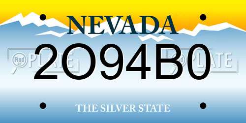 2O94B0 Nevada License Plate