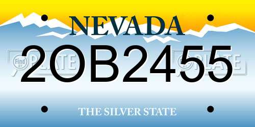2OB2455 Nevada License Plate