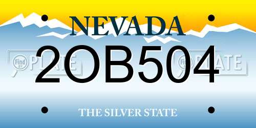 2OB504 Nevada License Plate
