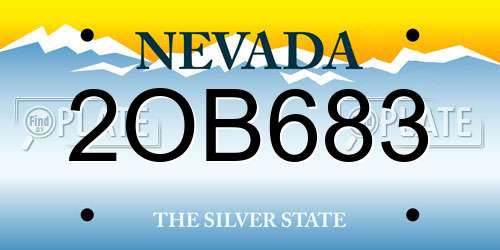 2OB683 Nevada License Plate