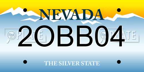 2OBB04 Nevada License Plate