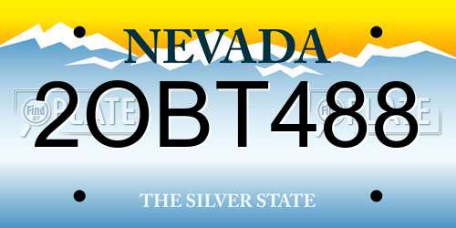 2OBT488 Nevada License Plate