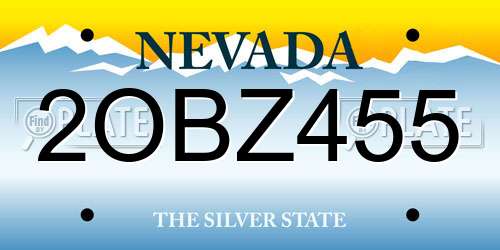 2OBZ455 Nevada License Plate