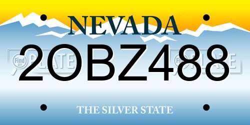 2OBZ488 Nevada License Plate