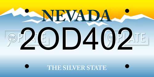 2OD402 Nevada License Plate