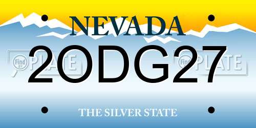 2ODG27 Nevada License Plate