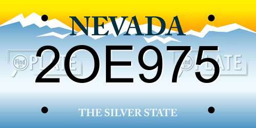 2OE975 Nevada License Plate