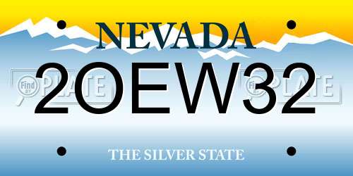 2OEW32 Nevada License Plate
