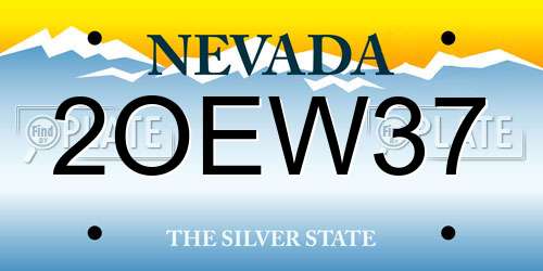 2OEW37 Nevada License Plate