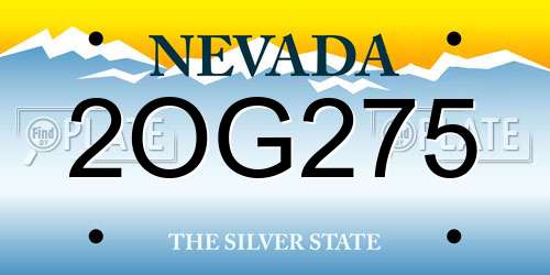 2OG275 Nevada License Plate