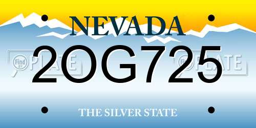 2OG725 Nevada License Plate