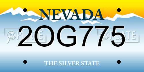 2OG775 Nevada License Plate