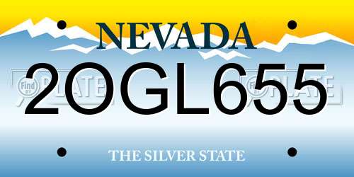 2OGL655 Nevada License Plate