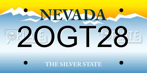 2OGT28 Nevada License Plate