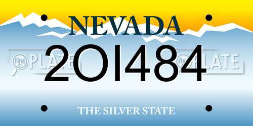 2OI484 Nevada License Plate
